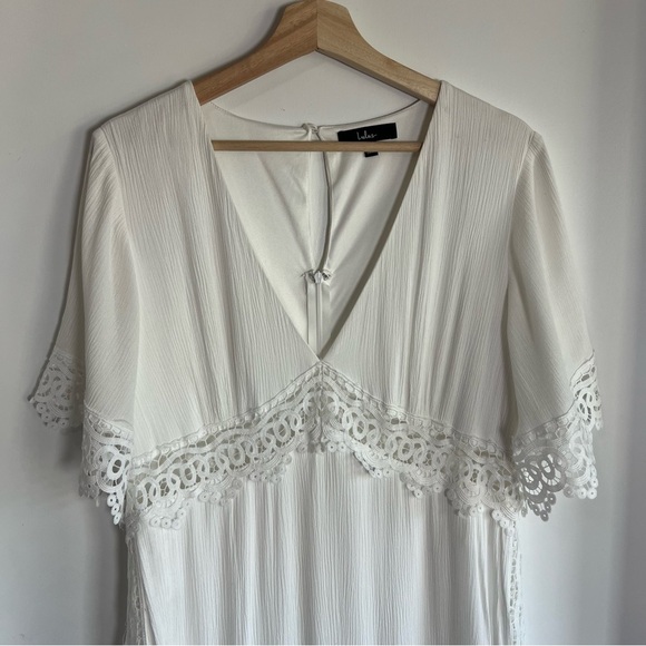 Lulus Sweeten the Occasion White Lace Short Sleeve Maxi Dress, Size XL - Picture 4 of 15